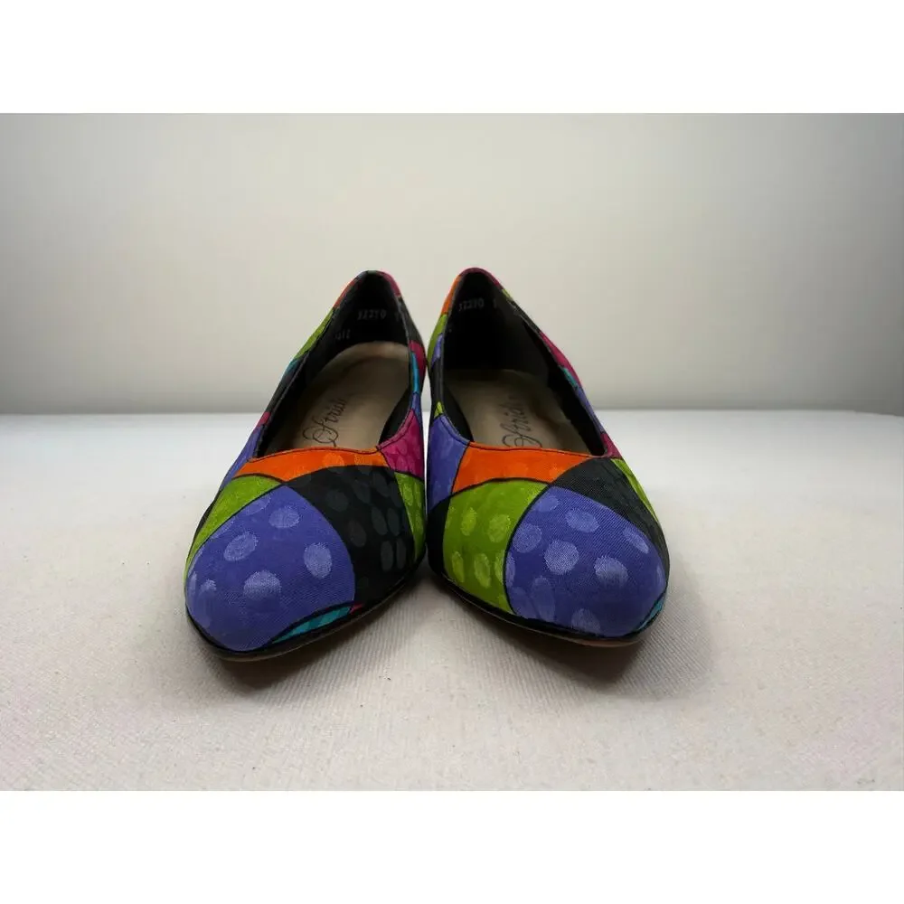Vintage 90s Life Stride Color Block Stained Glass Heels Art To Wear Size 7 Union